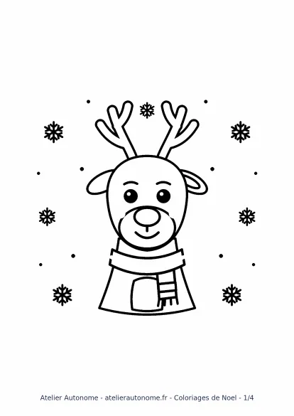 Aperçu de la première page du pack Noël à imprimer, dessin de Noël à colorier en noir et blanc